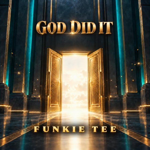 God Did It single cover: a golden doorway standing open in a dark hall